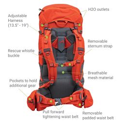 ALPS Mountaineering Red Tail 65 Internal Frame Backpack #7